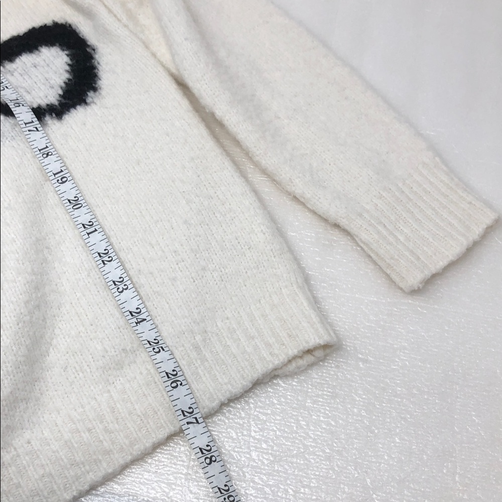 Pink Lily Sweater Beige Knit Black Bow Crewneck Long Sleeves Size XS - Picture 9 of 11